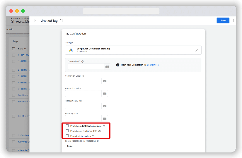 Exporting the GTM container with the correct tag, trigger & template