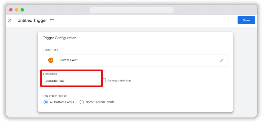 Setting up Custom Event trigger