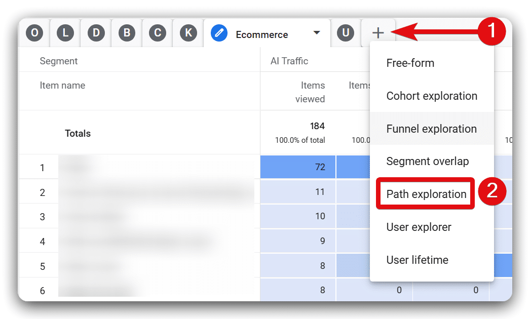 Creating a new funnel exploration report