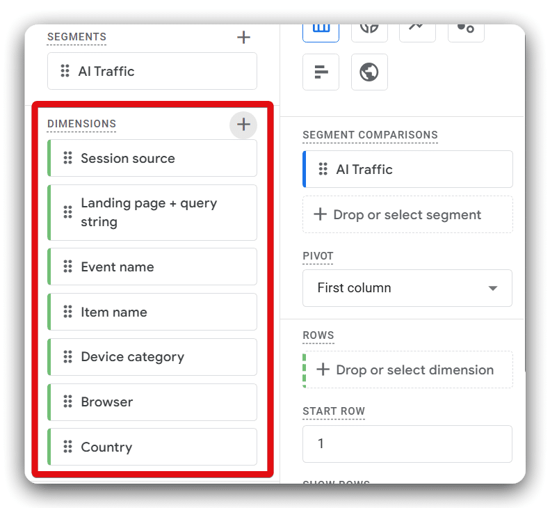 Selected dimensions are listed under dimesions section