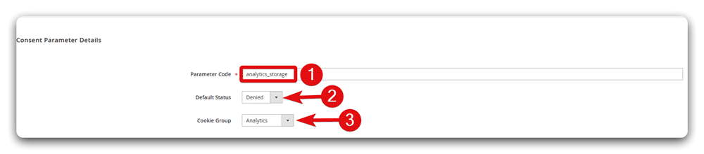 Steps to create a new consent parameter