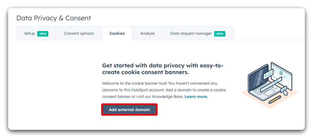 Select 'Add external domain' button